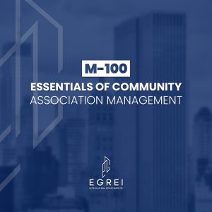 M-100 course cover: Essentials of Community Association Management by EGREI in Dubai
